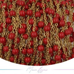 Chain in Gold Inox Enamelled Red 1mt