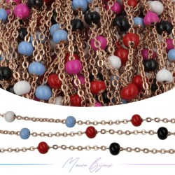 Chain in Rose Gold Inox Enamelled Multicolor C 1mt