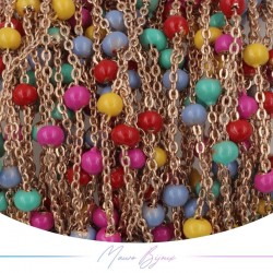Chain in Rose Gold Inox Enamelled Multicolor D 1mt
