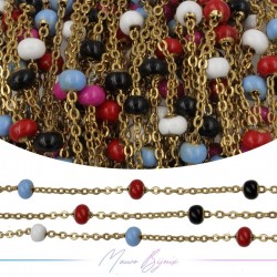 Chain in Gold Inox Enamelled Multicolor C 1mt