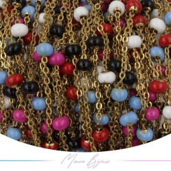 Catena in Acciaio Dorato Smaltati Multicolor C 1 mt
