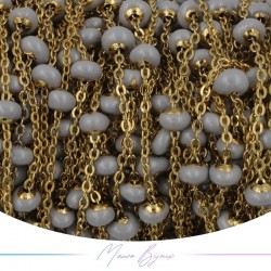 Chain in Gold Inox Enamelled Grigio 1mt