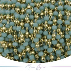 Chain in Gold Inox Turquoise Crystals 1mt