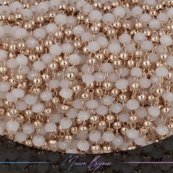 Chain in Rose Gold Inox White Crystals 1mt