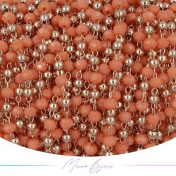 Chain in Rose Gold Inox Orange Crystals 1mt