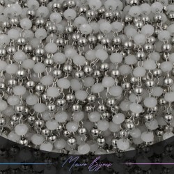 Chain in Silver Inox White Crystals 1mt