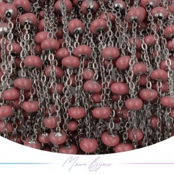 Catena in Acciaio Argento Smaltati Rosa 1 mt