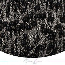 Catena in Acciaio Argento Smaltati Nero 1 mt