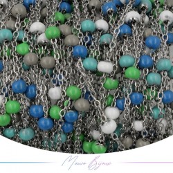 Chain in Silver Inox Enamelled Multicolor E 1 mt