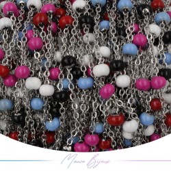 Catena in Acciaio Argento Smaltati Multicolor C 1 mt
