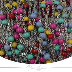 Chain in Silver Inox Enamelled Multicolor D 1 mt