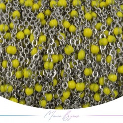 Chain in Silver Inox Enamelled Yellow 1 mt