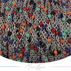 Chain in Silver Inox Enamelled Multicolor 1 mt