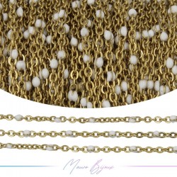 Chain in Gold Inox Enamelled White 1mt