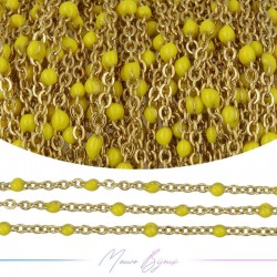 Chain in Gold Inox Enamelled Yellow 1mt