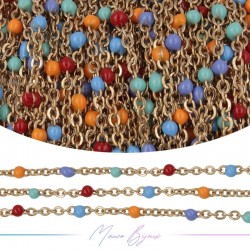 Chain in Rose Gold Inox Enamelled Multicolor A 1mt