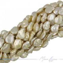 Perle di Fiume forma Goccia Piatta Giallo 14x18mm