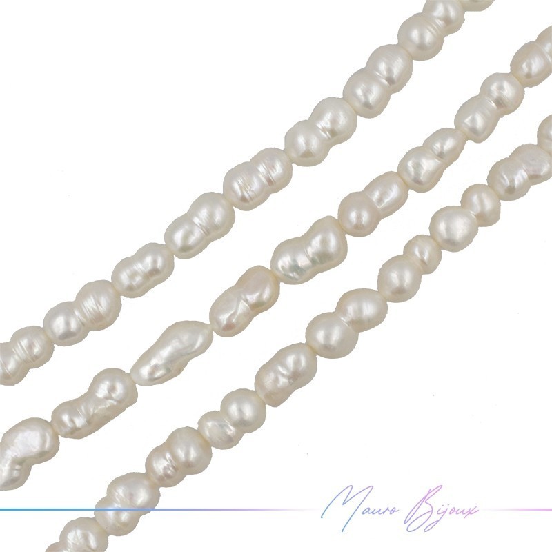 Freshwater Pearls Bean Cream Irregular 14x9mm