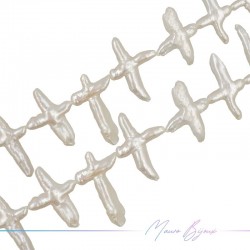 Perle di Fiume forma Croce Panna Irregolare 20.5x35mm