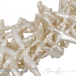 Freshwater Pearls Cross Cream Irregular 20.5x35mm