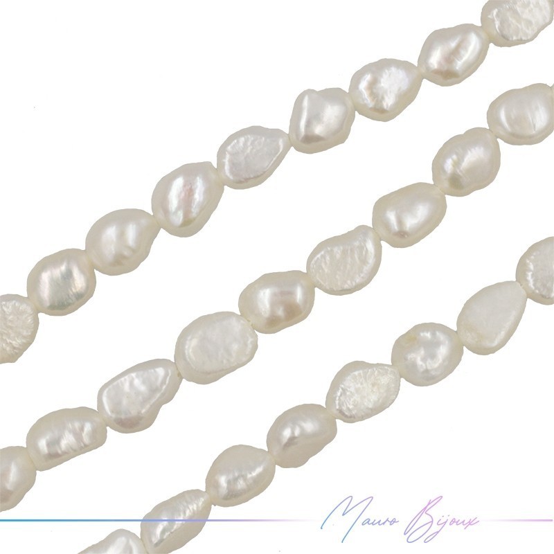 Perle di Fiume forma Mezze Perle B Panna Irregolare 10x8mm