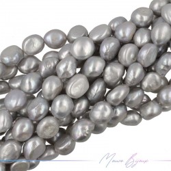 Perle di Fiume forma Mezze Perle Grigio Irregolare 12.5x11mm