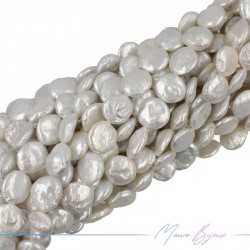 Freshwater Pearls Round Flat White Irregular 12-14mm