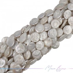 Freshwater Pearls Round Flat White Irregular 16-17mm