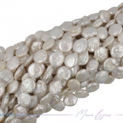 Freshwater Pearls Round Flat White Irregular 13-14mm