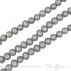 Perle di Fiume Sfera Grigio Irregolare 8-9mm