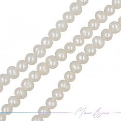 Perle di Fiume Sfera Panna Irregolare 6-8mm