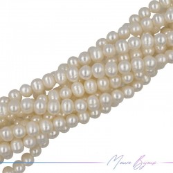 Perle di Fiume Sfera Panna Irregolare 6-8mm
