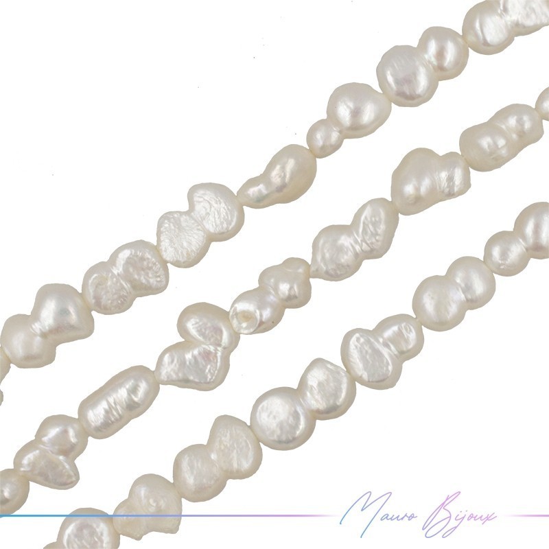 Perle di Fiume forma Faggiolo Panna Irregolare 7-12mm