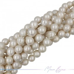 Perle di Fiume forma Tonde Panna Irregolare 13-15mm