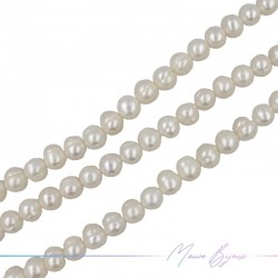 Perle di Fiume Sfera Panna Irregolare 10.5-11.5mm