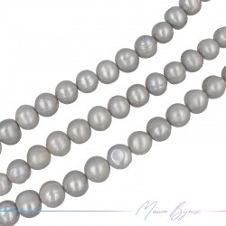 Perle di Fiume forma Tonde Grigio Irregolare 11.5-14.5mm
