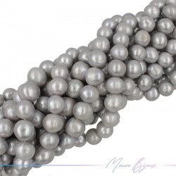 Perle di Fiume forma Tonde Grigio Irregolare 11.5-14.5mm