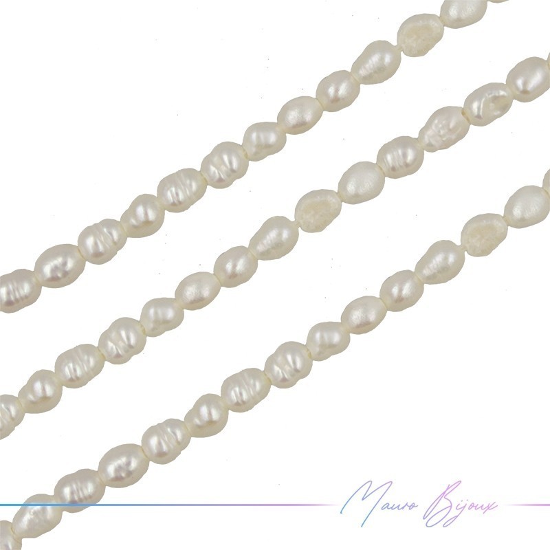 Freshwater Pearls Ovals Irregular Cream 3.5x4.5mm
