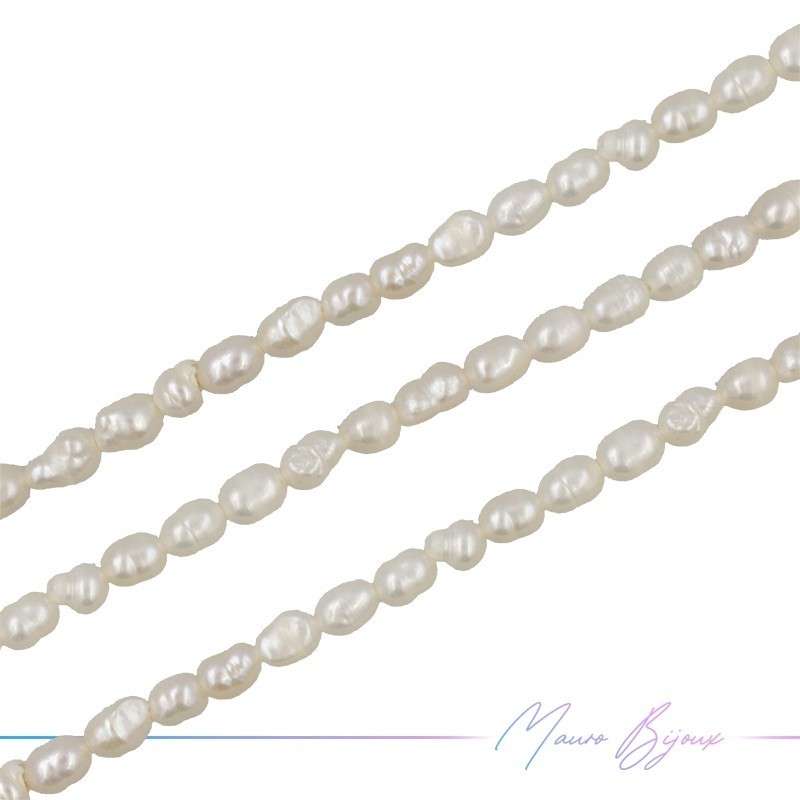 Freshwater Pearls Ovals Irregular Cream 5.5x7mm