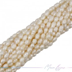 Perle di Fiume forma Ovalini Irregolare Panna 5.5x7mm
