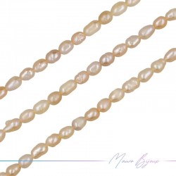 Perle di Fiume forma Ovalini Irregolare Salmone 4x6.5mm