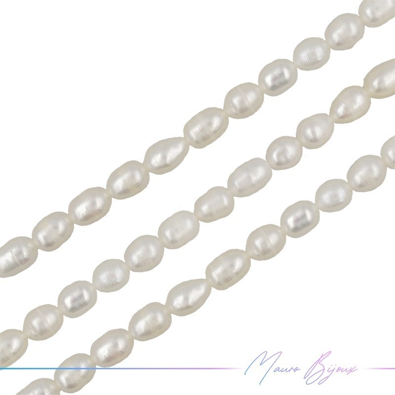 Freshwater Pearls Ovals Irregular Cream 6.5x10mm