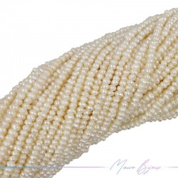 Perle di Fiume forma Rondella Irregolare Panna 4mm