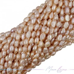 Perle di Fiume forma Sassolini Irregolare Salmone Scuro 7x9mm