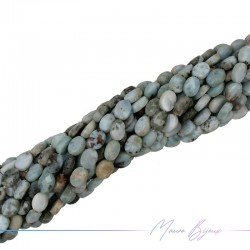 Larimar Ovale Piatta Sfacetttata 6x8mm (Filo di 40 cm)