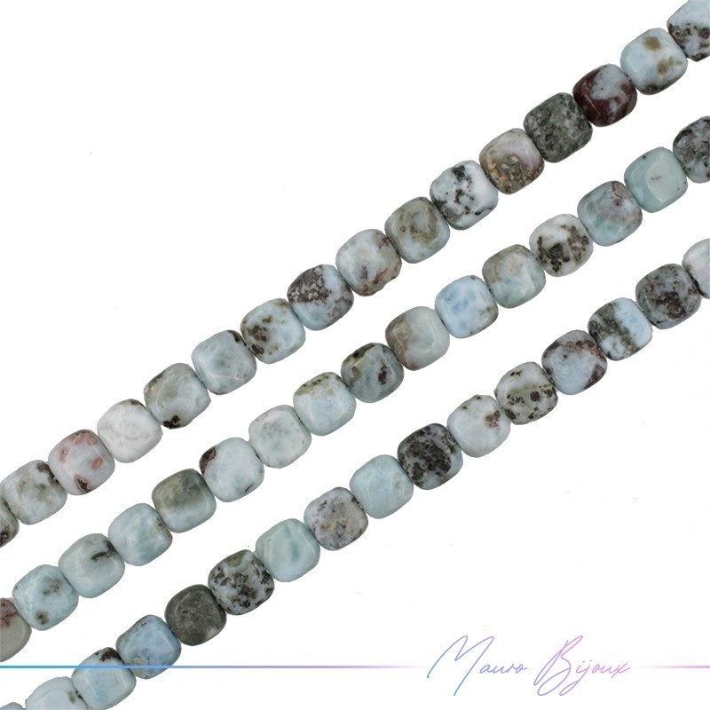Larimar Quadrato Piatta Liscia 8mm (Filo di 40 cm)