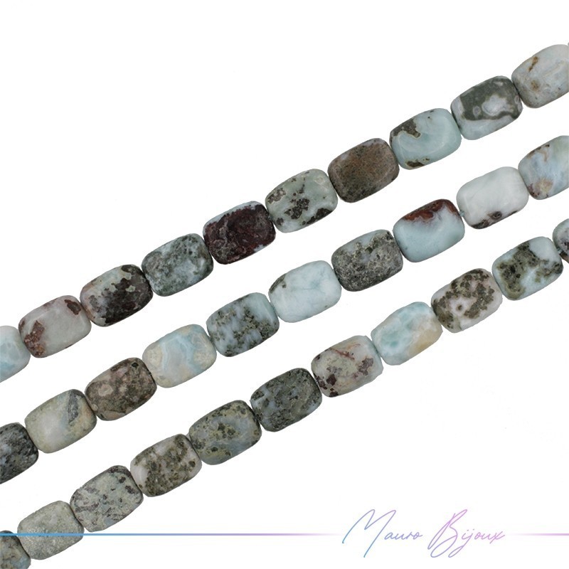 Larimar Rettangolo Piatta Liscia 10x15mm (Filo di 40 cm)