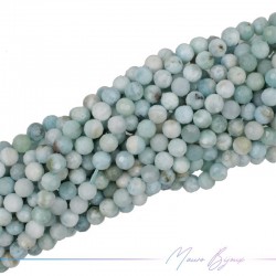 Larimar Sphere Faceted 6mm (Wire of 40 cm)