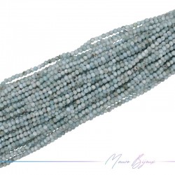 Larimar Sphere Faceted 2mm (Wire of 40 cm)