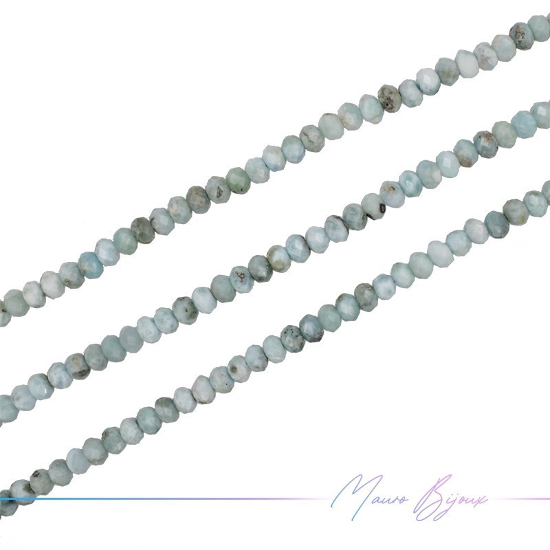 Larimar Rondella Faceted 2mm (Wire of 40 cm)